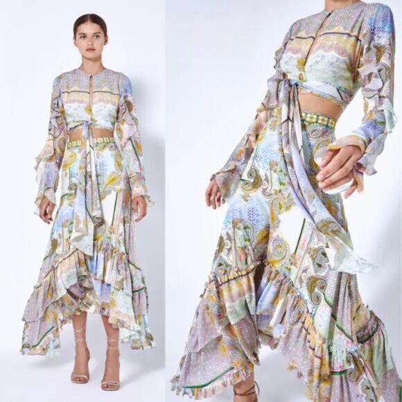 Alexis Dresses & Skirts - NWT Alexis Asymmetrical Nathalia Tiered Maxi Skirt Women's Multicolor Size: XS